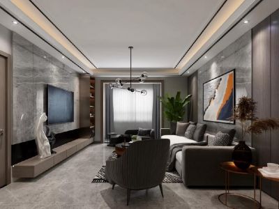 珠光御景壹号-150㎡-现代风效果图