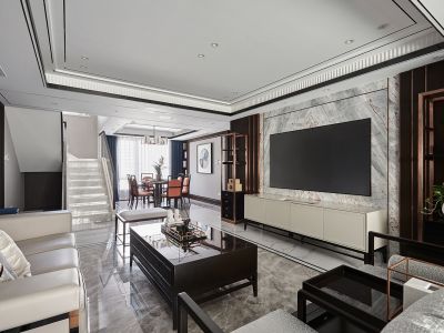 宝能城-280㎡-新中式风效果图