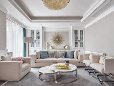 恒大棕榈岛-120㎡-美式风效果图