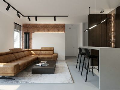 龙湖春江天玺-111㎡-工业风效果图