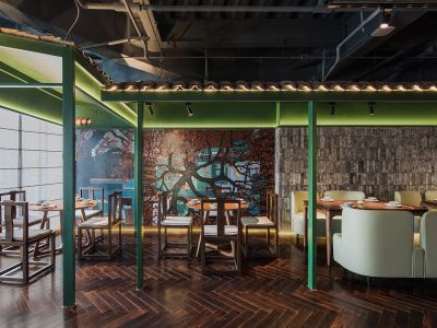 餐厅-200㎡-混搭风效果图