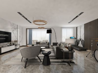 信义荔景御园-122㎡-极简风效果图