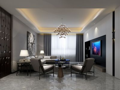 鹏华世家华府-140㎡-现代风效果图