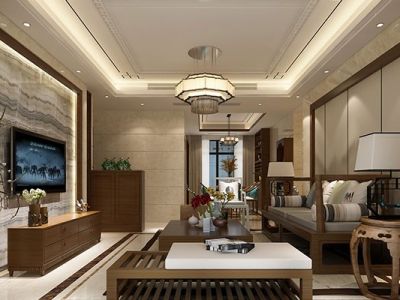 中海天钻-140㎡-新中式风效果图