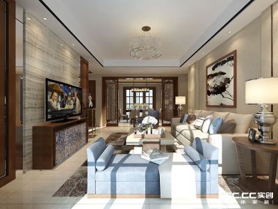 红树湾-150㎡-新中式风效果图