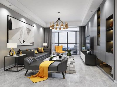 中海九号公馆-118㎡-现代风效果图