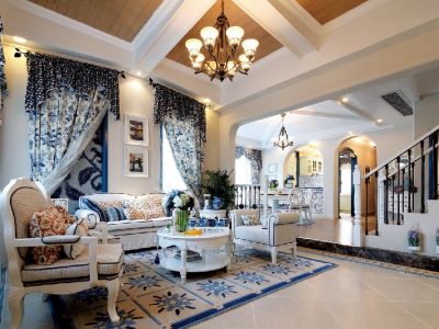 南湖半岛-200㎡-地中海风效果图