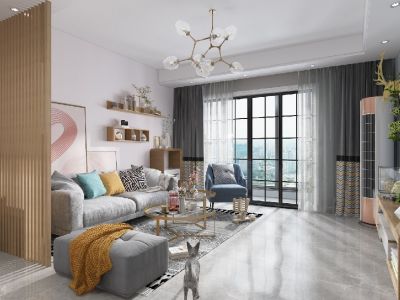 松茂·柏景湾-130㎡-北欧风效果图