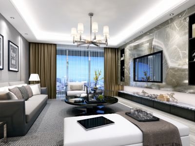 恒昌卢浮公馆-127㎡-简约风效果图