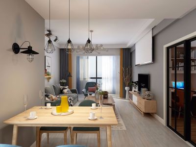 河湟小镇-98㎡-北欧风效果图