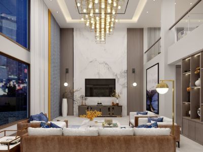 三科麓湾-228㎡-现代风效果图