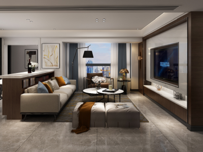 北海大厦-160㎡-现代风效果图