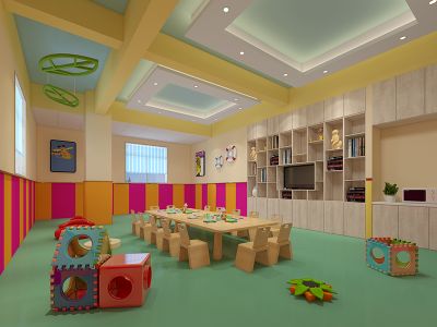 幼儿园-1640㎡-绚丽风效果图