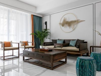 中房学府海棠-136㎡-新中式风效果图