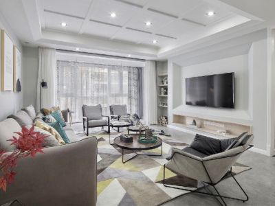 新大陆-108㎡-美式风效果图