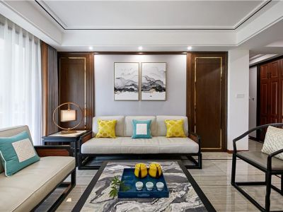 华侨城原岸-108㎡-新中式风效果图