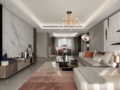 香居茗苑-122㎡-现代风效果图