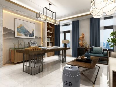 商务办公室-220㎡-现代风效果图