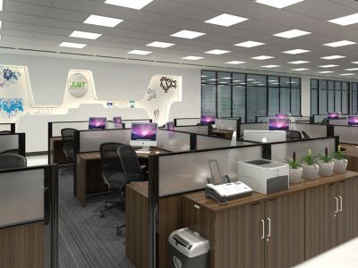 办公室-1100㎡-现代风效果图