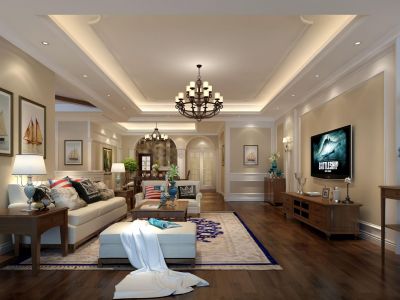 西锦国际一期-154㎡-美式风效果图