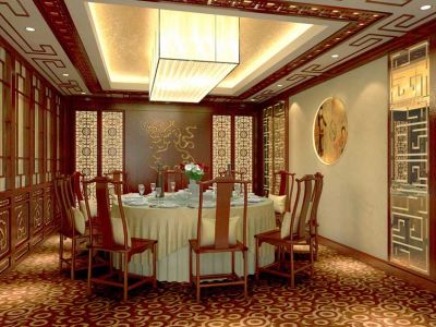 餐厅-500㎡-中式风效果图