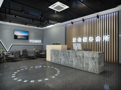健身房-810㎡-简约风效果图