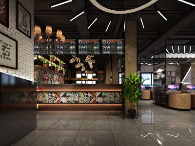 网咖-645㎡-混搭风效果图