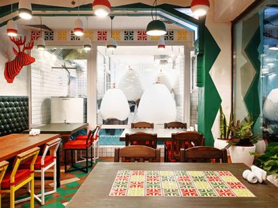 餐馆-200㎡-绚丽风效果图