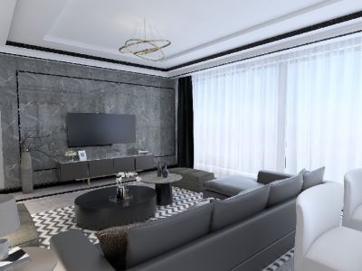 蓝光长岛-130㎡-现代风效果图