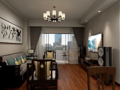 金茂湾-100㎡-中式风效果图