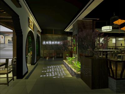 随口尚院-800㎡-中式风效果图