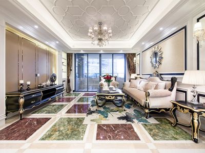 金碧世纪花园-128㎡-法式风效果图