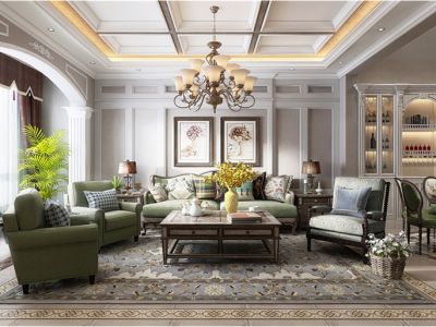 昆华苑美式风格169平米装修案例