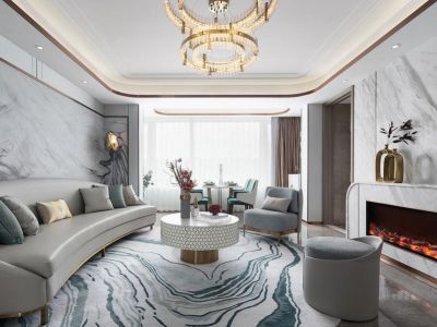 乐意居花苑-132㎡-轻奢风效果图