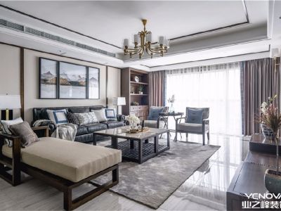 四海逸家-135㎡-新中式风效果图