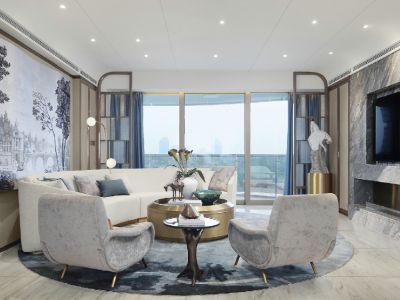 万科麓山-129㎡-欧式风效果图