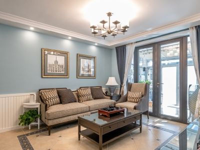 信和御龙山-116㎡-美式风效果图