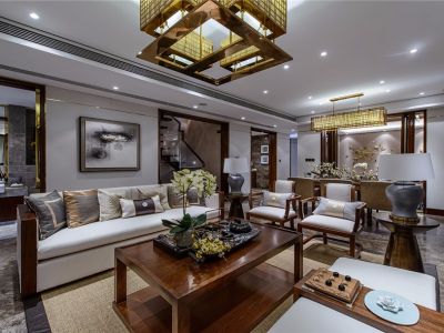 贵安时代城市花园-108㎡-新中式风效果图