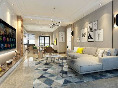 熙山郡-140㎡-现代风效果图