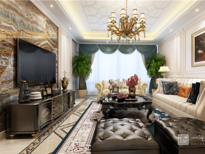 学府瑞苑-230㎡-欧式风效果图