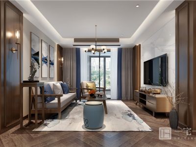 御湖仕家-142㎡-新中式风效果图