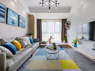 河畔新世界-88㎡-北欧风效果图