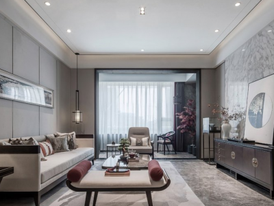 翡翠鹭洲-118㎡-新中式风效果图