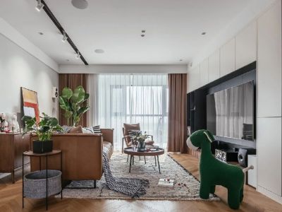 嘉信悦城现代风格109平米三居室设计效果图案例
