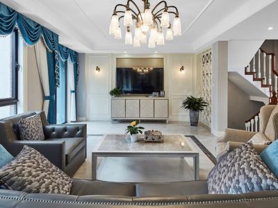 誉峰遇见-185㎡-美式风效果图