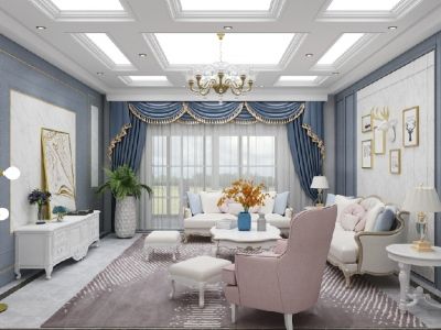 岭湾峰尚-125㎡-轻奢风效果图