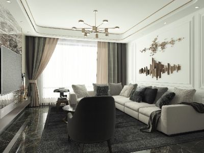 滨江天越-128㎡-现代风效果图