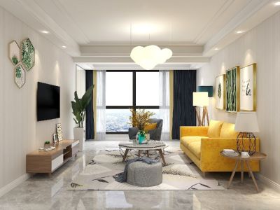 聚贤山庄-100㎡-北欧风效果图