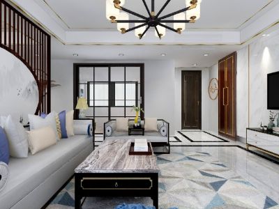 南湖国际社区-155㎡-中式风效果图