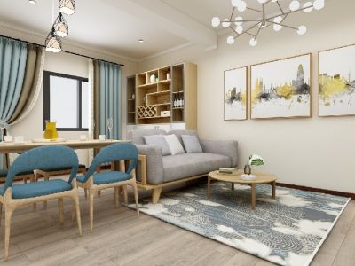 蔚蓝卡地亚-78㎡-日式风效果图